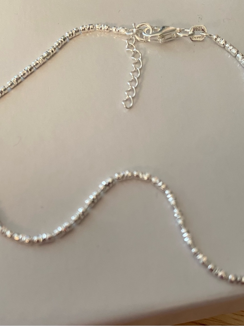 925 Sterling Silver Beaded Chain Anklet